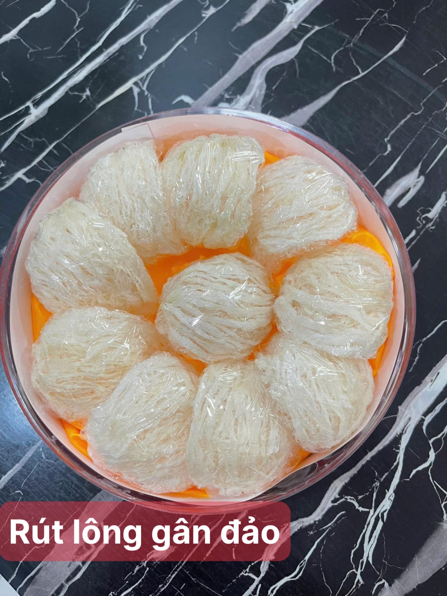 Yến rút lông form đảo sợi gân